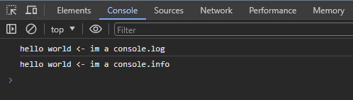 console log and info